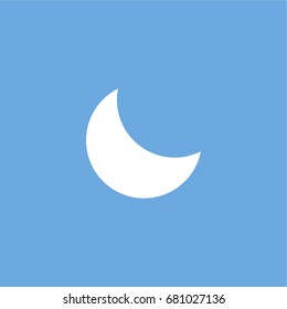 moon icon. vector sign symbol on blue background