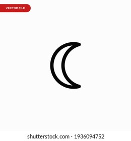 Moon icon vector. Simple weather sign