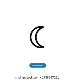 Moon icon vector. Simple weather sign