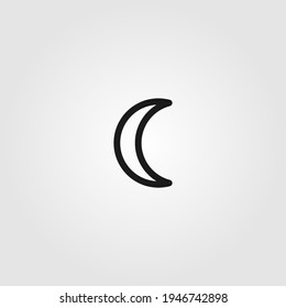 Moon icon vector. Simple weather sign