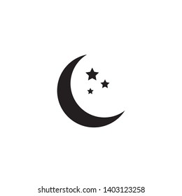 Moon icon vector. Moon an star icon. Logo illustration on white background. Flat design style.