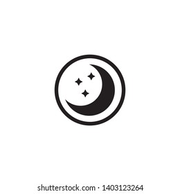 Moon icon vector. Moon an star icon. Logo illustration on white background. Flat design style.