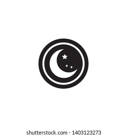 Moon icon vector. Moon an star icon. Logo illustration on white background. Flat design style.