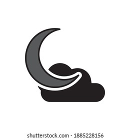 Mondsymbol, Vektorgrafik. Mond ein Sternsymbol. Logo-Illustration auf weißem Hintergrund. Flaches Design.