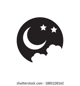 Moon icon vector. Moon an star icon. Logo illustration on white background. Flat design style.