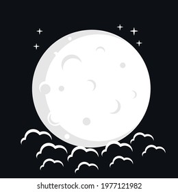 
Moon icon vector. Moon an star icon. Logo illustration on white background. Flat design style.