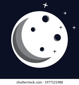 
Moon icon vector. Moon an star icon. Logo illustration on white background. Flat design style.