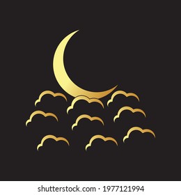 
Moon icon vector. Moon an star icon. Logo illustration on white background. Flat design style.