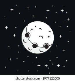 
Moon icon vector. Moon an star icon. Logo illustration on white background. Flat design style.