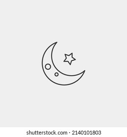 Moon icon vector. Moon an star icon. Logo illustration on white background. Flat design style.