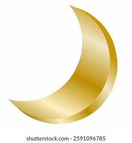 Moon icon vector. Moon an star icon. Logo illustration on white background. Flat design style. Moon gold, Crescent moon