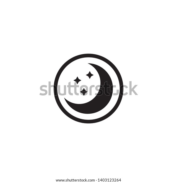 Moon icon vector. Moon an
star icon. Logo illustration on white background. Flat design
style.