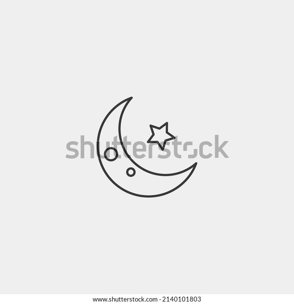 Moon icon vector. Moon an
star icon. Logo illustration on white background. Flat design
style.
