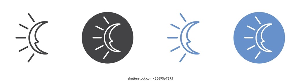 Moon icon vector symbol outline sign