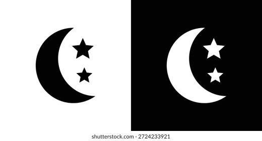 Icono de la luna. Plantilla de Vector. Concepto Icon diseño plano.
