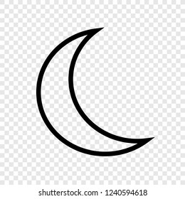 Moon icon vector transparent grid