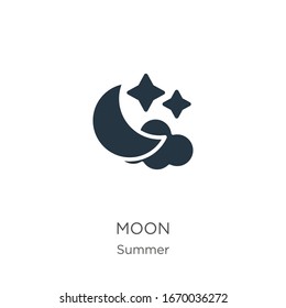 Moon icon vector. Trendy flat moon icon from summer collection isolated on white background. Vector illustration can be used for web and mobile graphic design, logo, eps10
