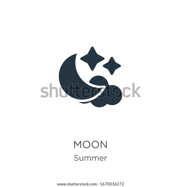 Moon icon vector.\
Trendy flat moon icon from summer collection isolated on white\
background. Vector illustration can be used for web and mobile\
graphic design, logo,\
eps10