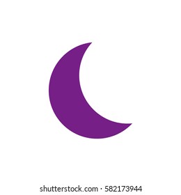 Moon icon vector. Violet icon