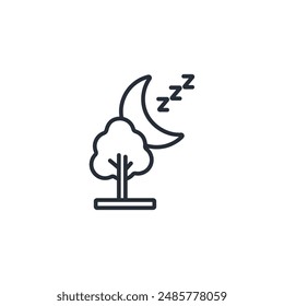 moon icon. vector.Editable stroke.linear style sign for use web design,logo.Symbol illustration.