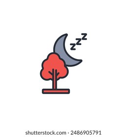 Icono de luna. Vector.Trazo editable.signo de estilo lineal para el uso Diseño web,logo.Ilustración de símbolo.