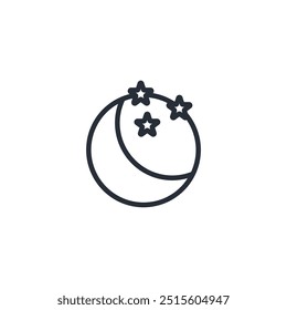 Moon icon. vector.Editable stroke.linear style sign for use web design,logo.Symbol illustration.