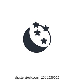 Moon icon. vector.Editable stroke.linear style sign for use web design,logo.Symbol illustration.