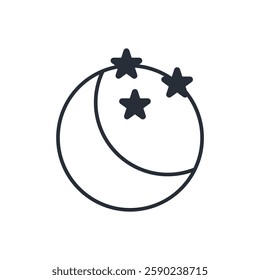 Moon icon. vector.Editable stroke.linear style sign for use web design,logo.Symbol illustration.