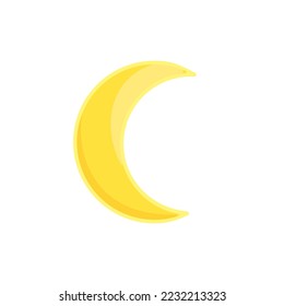 Moon icon. Weather forecast. Simple vector flat illustration isolated on white.	