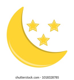 Moon Icon. Weather label for Web on white background. Vector Illustration.