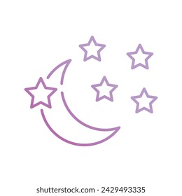 moon icon with white background vector stock illustration