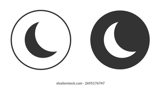 Moon icons collection. Filled flat icons