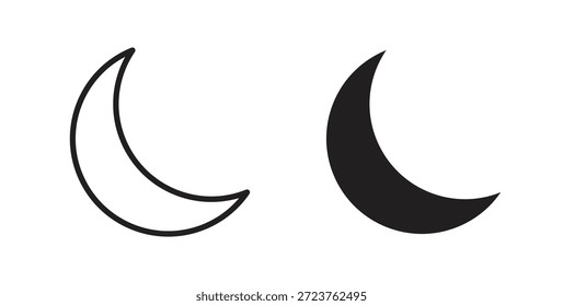 Ícones lunares em linhas preenchidas, delimitadas, contorno e traçados