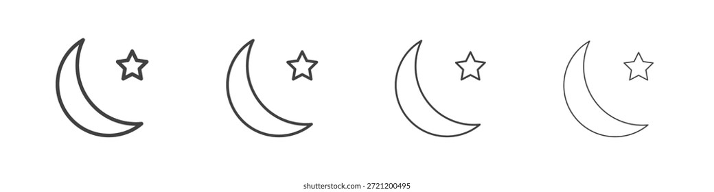 Ícones lunares para design gráfico e web.