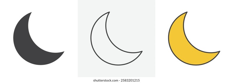 Moon icons pack for website designs