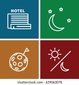 Moon icons set. set of 4 moon outline icons such as 
