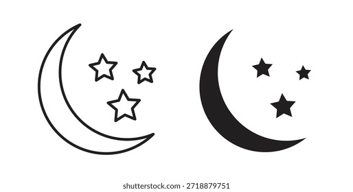Mondsymbole einzeln auf weißem Hintergrund, flache Vektorgrafik.