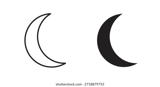 Mondsymbole einzeln auf weißem Hintergrund, flache Vektorgrafik.