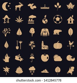 Moon icons set. Simple style of 36 moon vector icons for web for any design