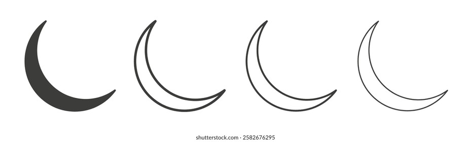 Moon icons set vectors graphic designs