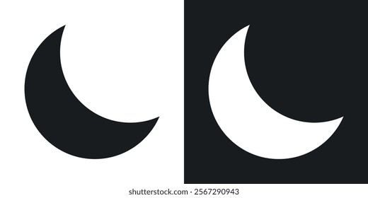 Moon icons in solid black and white colors