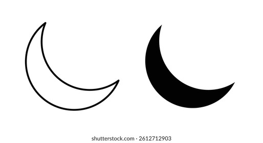 Moon iconsvectors. thin line icons