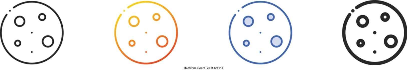 moon icon.Thin Linear, Gradient, Blue Stroke and bold Style Design Isolated On White Background