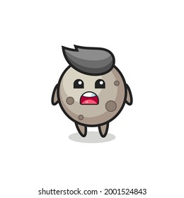 moon illustration with apologizing expression, saying I am sorry , cute style design for t shirt, sticker, logo element