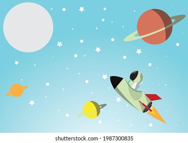 to the moon illustration background decorative art