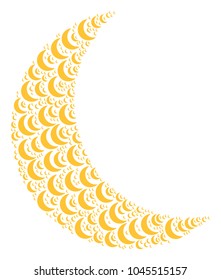 Moon illustration composed in the collection of moon design elements. Vector iconized composition created from simple items.