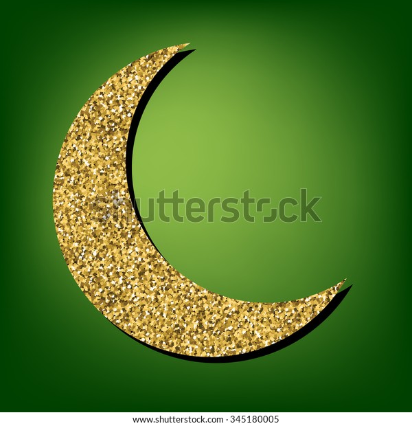 Moon illustration. Golden\
icon