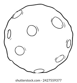 moon illustration hand drawn outline sketch vector