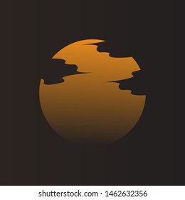moon illustration logo design template