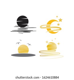 Moon illustration logo vector template